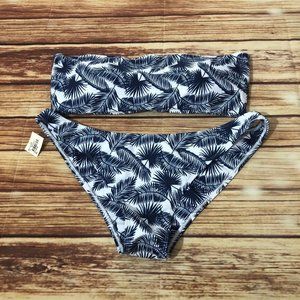 NEW Womens Bandeau Strapless Two Piece Bikini Swimsuit No Underwire Size XL